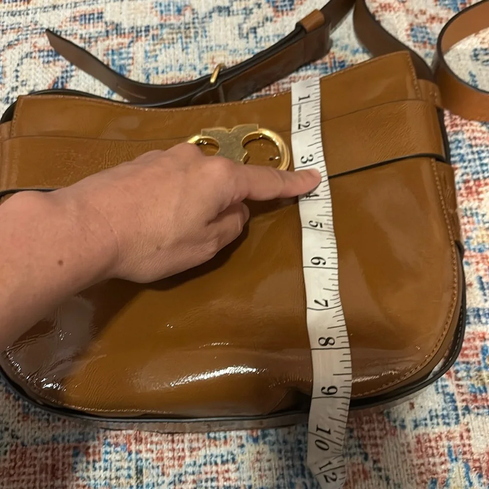 Tory Burch Gemini Link Patent Crossbody Bag in Umber NWOT - Picture 10 of 10